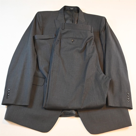 Jones New York 50L 40x32 Gray 100% Wool Mens Jacket Pants Suit
